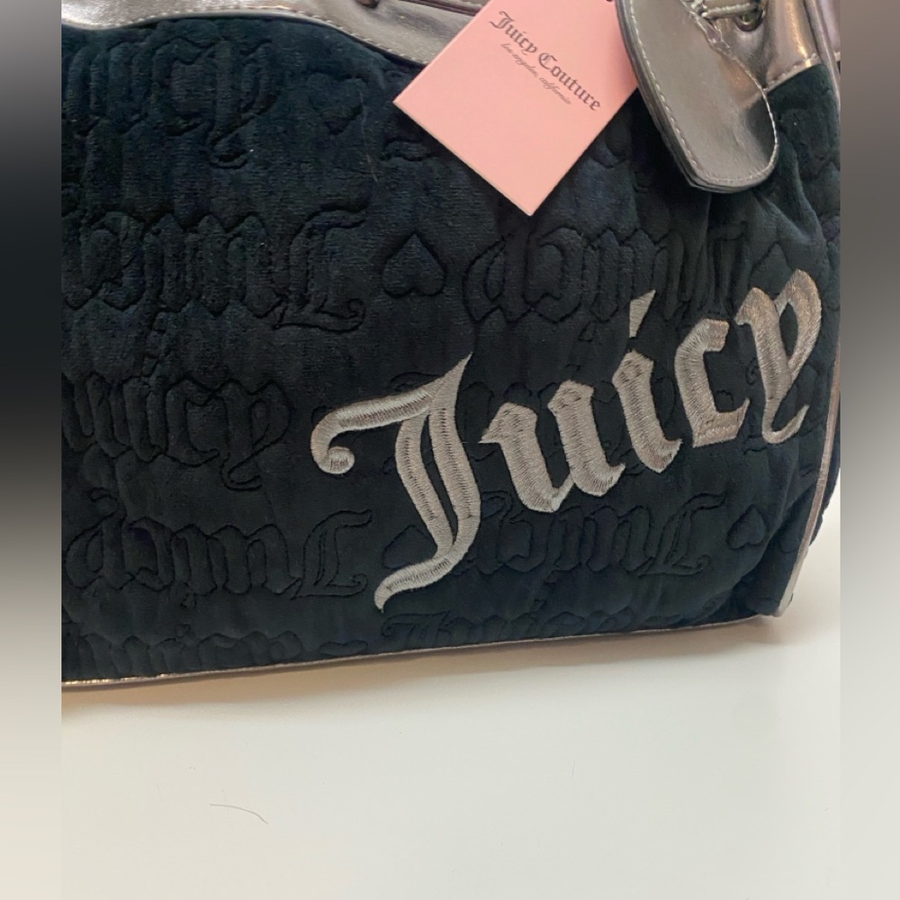 Juicy Couture Vintage Dreams Tote Bag NWT New Handbag Black Metallic Dreamer - Picture 8 of 10